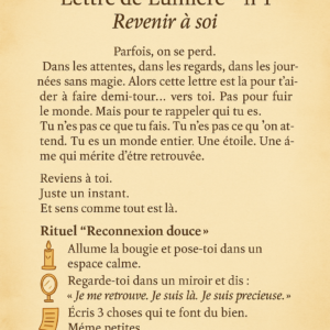 Lettre de lumière n°1 - Revenir à soi