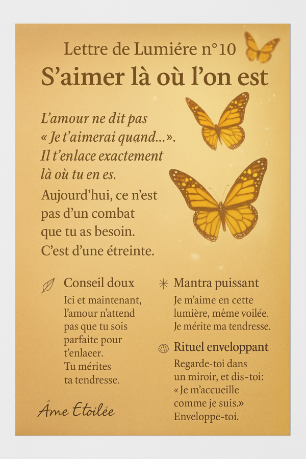 Lettre de lumière n°10 - S'aimer là où l'on est